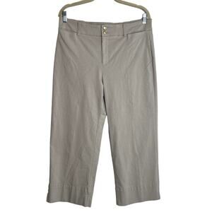 Chicos Womens Cropped Pants 2 (US 12) Beige Straight Leg Stretch Rayon Blend